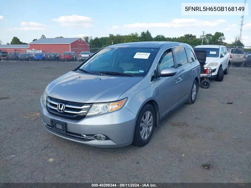 5FNRL5H65GB168149 2016 Honda Odyssey Ex-L