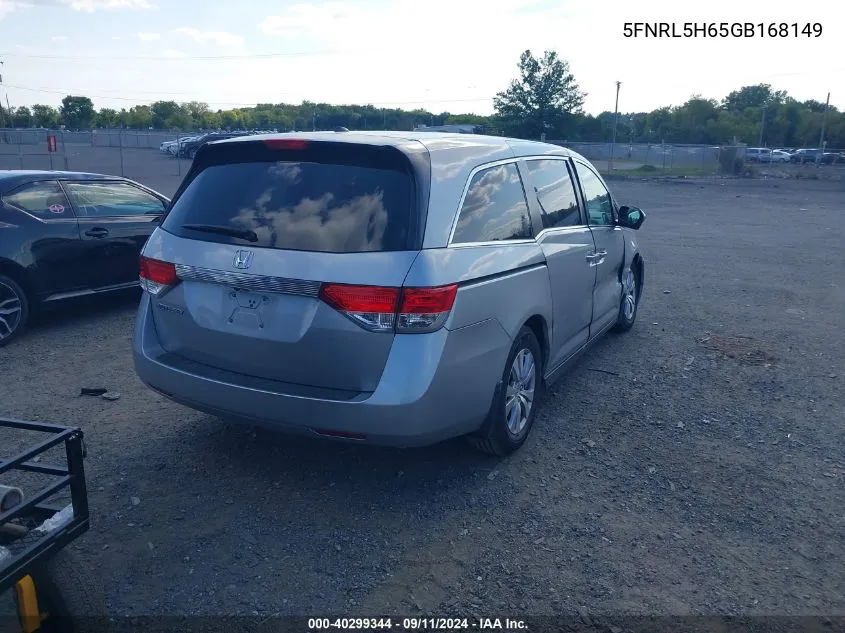 5FNRL5H65GB168149 2016 Honda Odyssey Ex-L