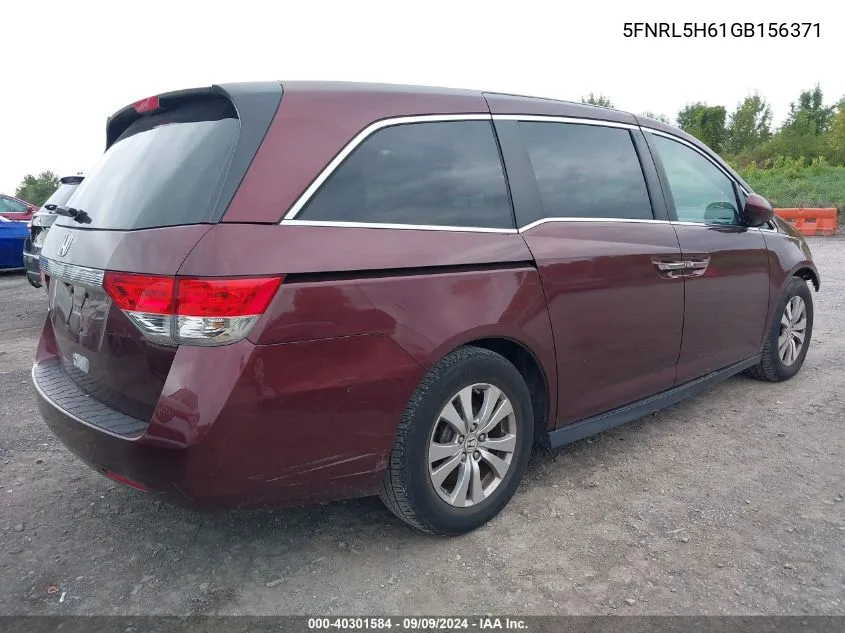 5FNRL5H61GB156371 2016 Honda Odyssey Ex-L