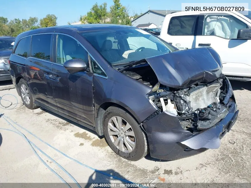 2016 Honda Odyssey Exl VIN: 5FNRL5H67GB027809 Lot: 40302651