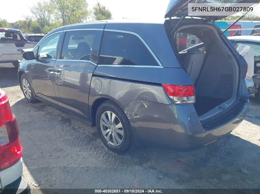 5FNRL5H67GB027809 2016 Honda Odyssey Exl