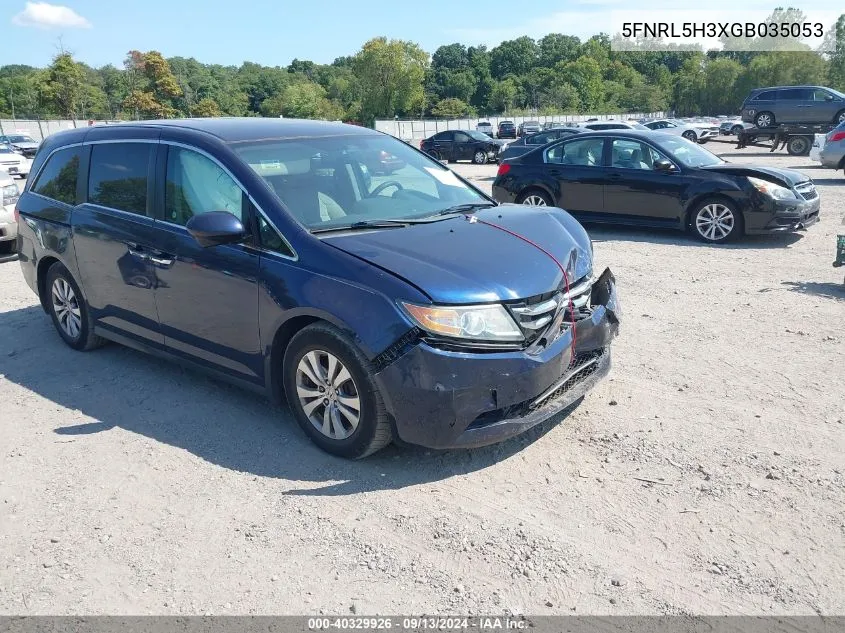 2016 Honda Odyssey Se VIN: 5FNRL5H3XGB035053 Lot: 40329926