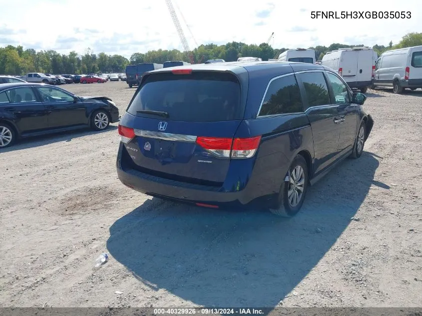 2016 Honda Odyssey Se VIN: 5FNRL5H3XGB035053 Lot: 40329926