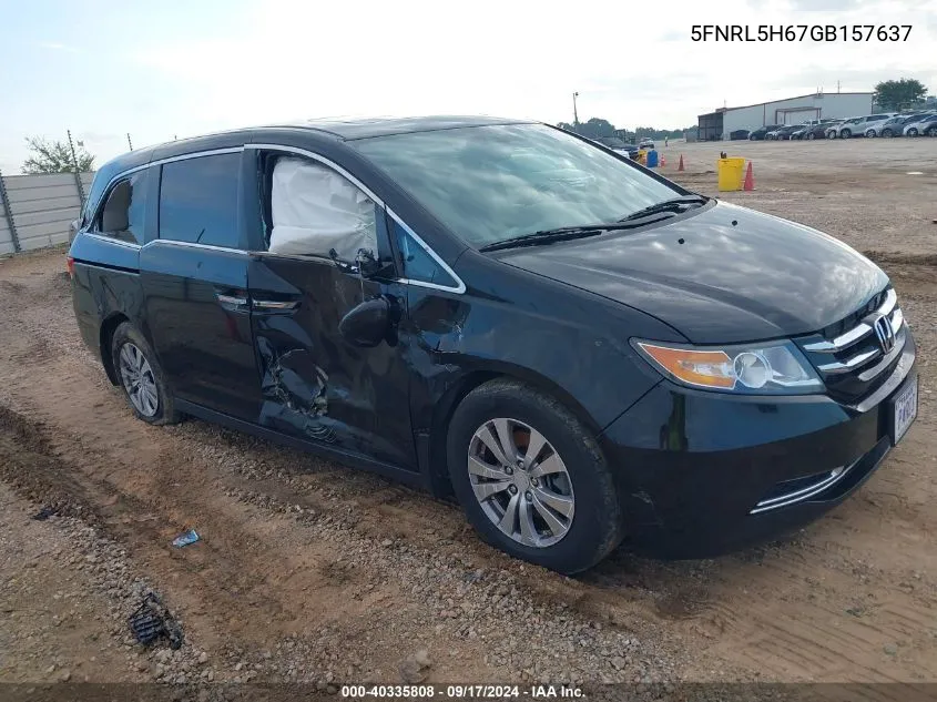 2016 Honda Odyssey Ex-L VIN: 5FNRL5H67GB157637 Lot: 40335808