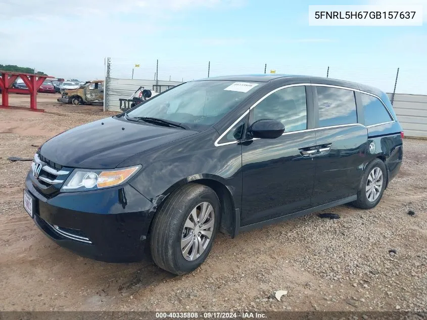 5FNRL5H67GB157637 2016 Honda Odyssey Ex-L