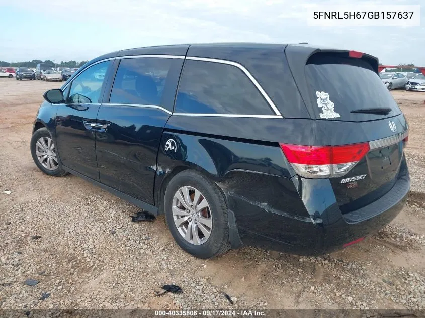 5FNRL5H67GB157637 2016 Honda Odyssey Ex-L