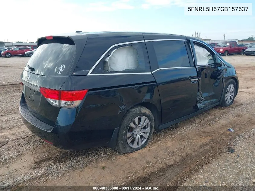 5FNRL5H67GB157637 2016 Honda Odyssey Ex-L