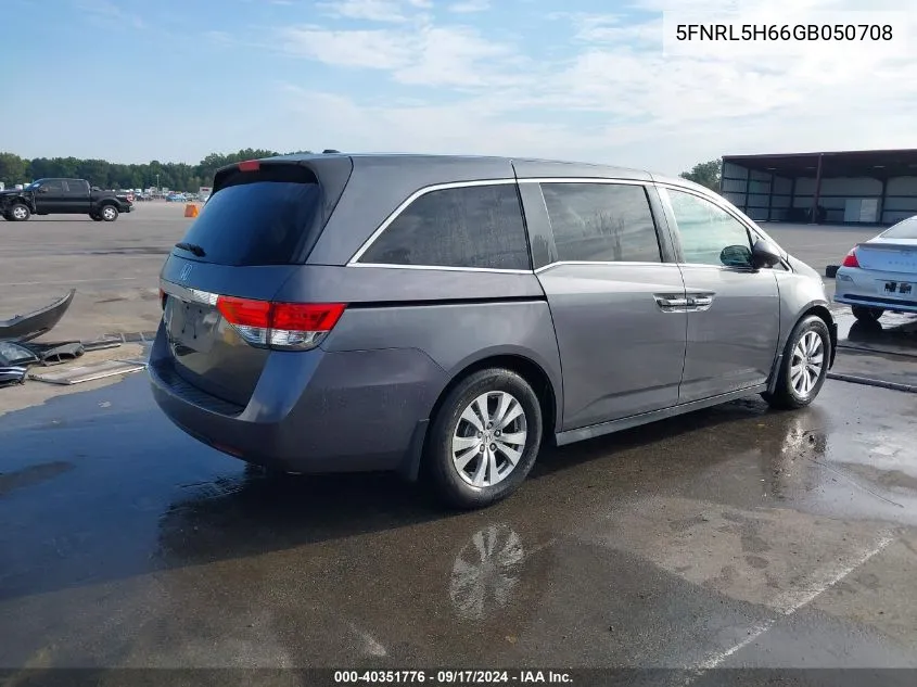 2016 Honda Odyssey Ex-L VIN: 5FNRL5H66GB050708 Lot: 40351776