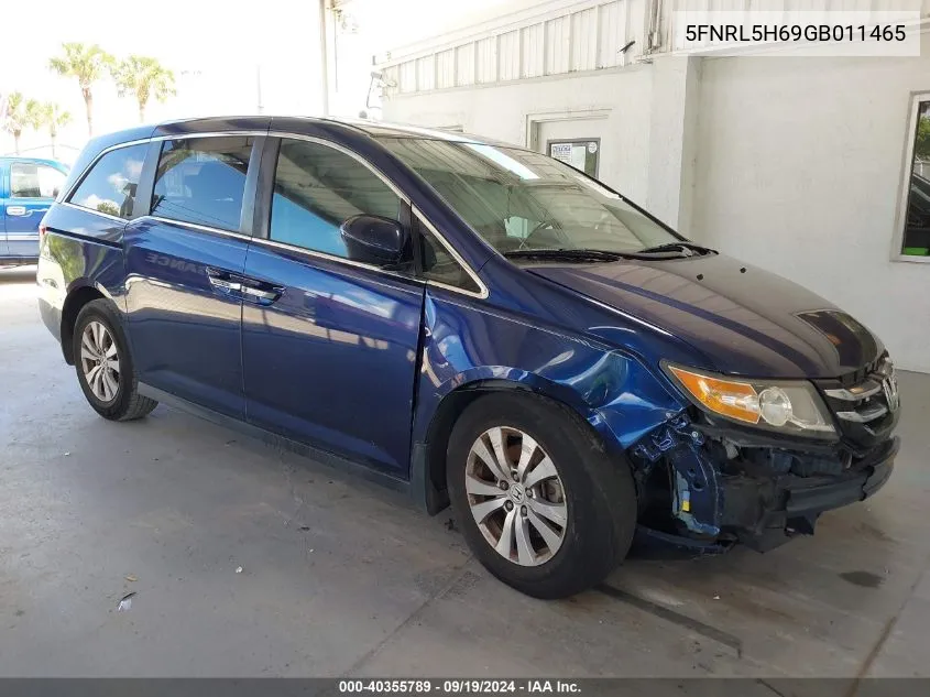 2016 Honda Odyssey Ex-L VIN: 5FNRL5H69GB011465 Lot: 40355789