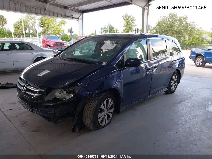 2016 Honda Odyssey Ex-L VIN: 5FNRL5H69GB011465 Lot: 40355789