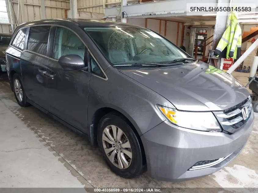 5FNRL5H65GB145583 2016 Honda Odyssey Ex-L