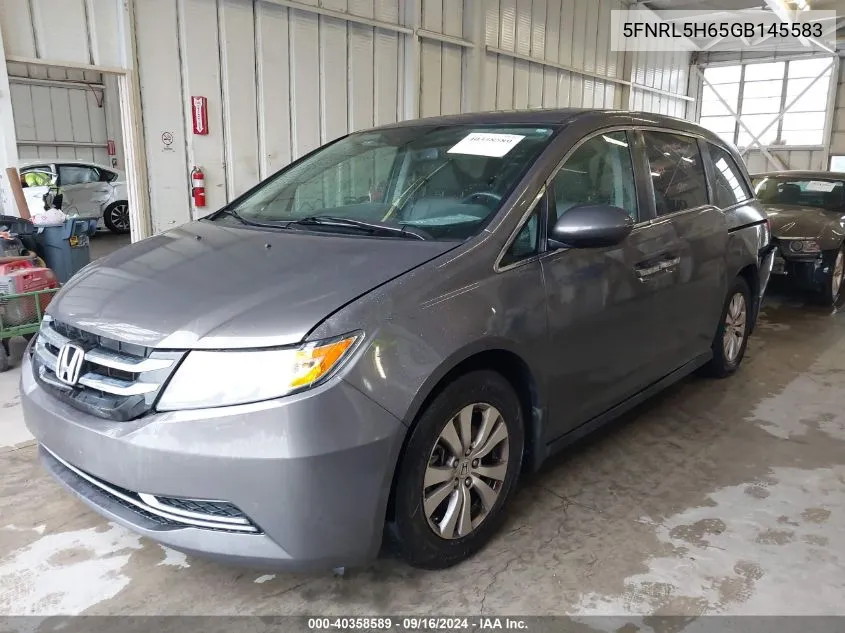 5FNRL5H65GB145583 2016 Honda Odyssey Ex-L