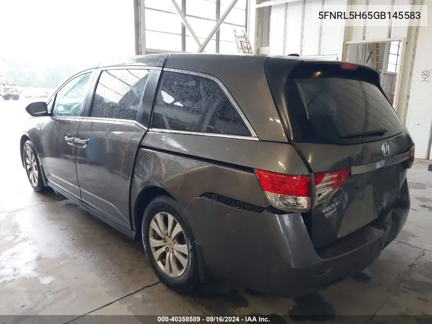 5FNRL5H65GB145583 2016 Honda Odyssey Ex-L