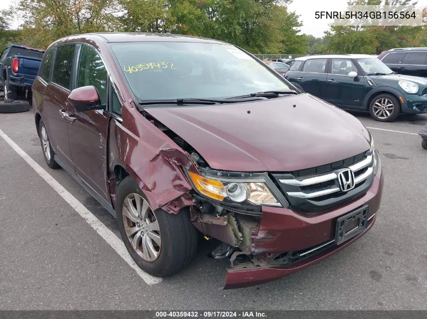 2016 Honda Odyssey Se VIN: 5FNRL5H34GB156564 Lot: 40359432