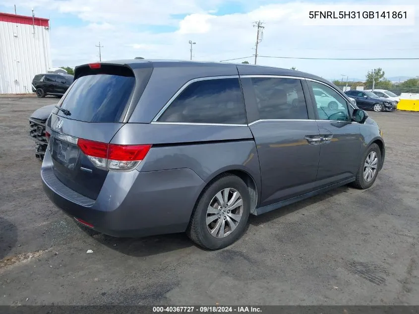 2016 Honda Odyssey Se VIN: 5FNRL5H31GB141861 Lot: 40367727