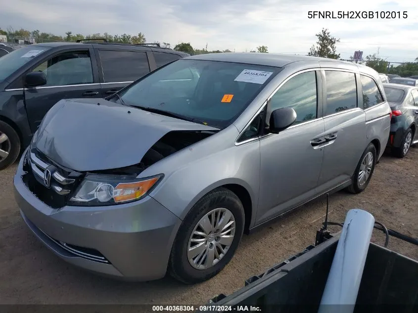 5FNRL5H2XGB102015 2016 Honda Odyssey Lx