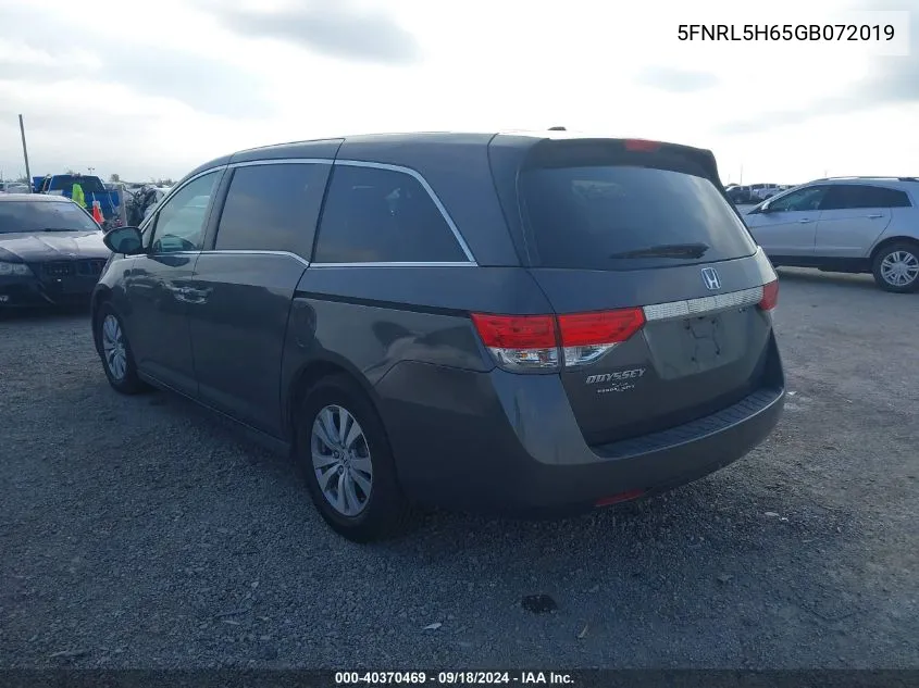 2016 Honda Odyssey Ex-L VIN: 5FNRL5H65GB072019 Lot: 40370469