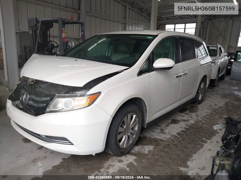 5FNRL5H36GB157599 2016 Honda Odyssey Se