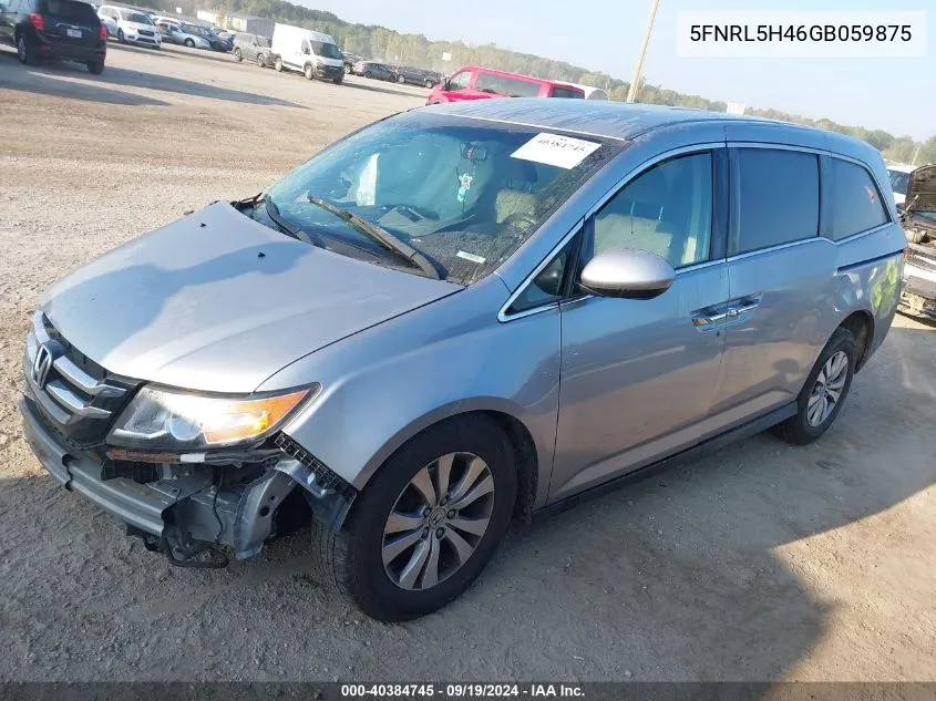 2016 Honda Odyssey Ex VIN: 5FNRL5H46GB059875 Lot: 40384745