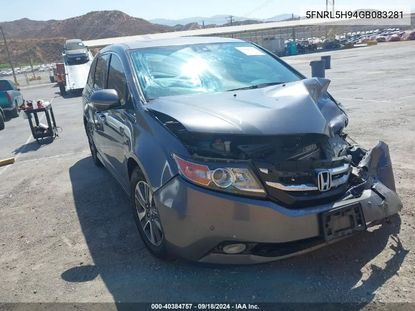 2016 Honda Odyssey Touring/Touring Elite VIN: 5FNRL5H94GB083281 Lot: 40384757