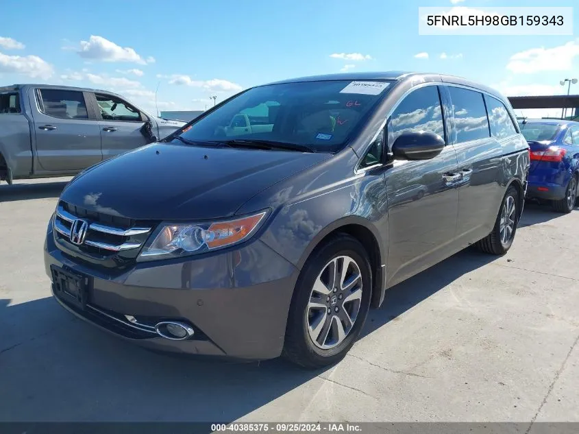 2016 Honda Odyssey Touring/Touring Elite VIN: 5FNRL5H98GB159343 Lot: 40385375