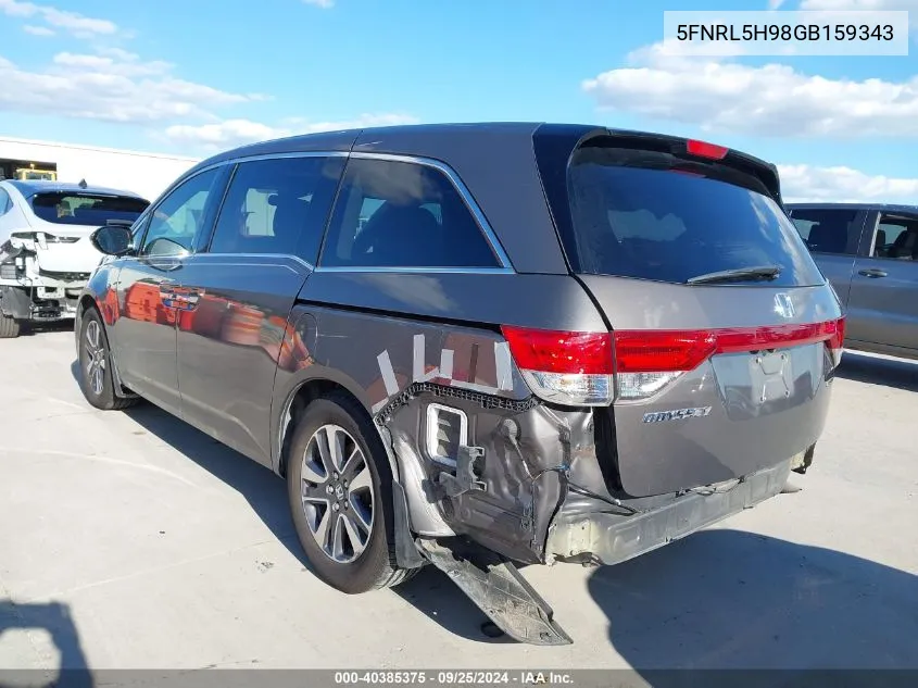 2016 Honda Odyssey Touring/Touring Elite VIN: 5FNRL5H98GB159343 Lot: 40385375