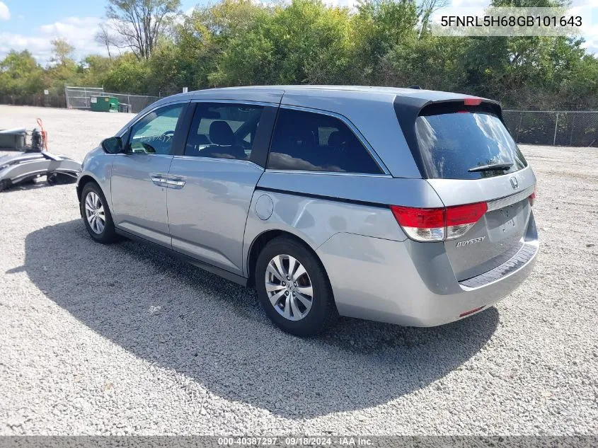 5FNRL5H68GB101643 2016 Honda Odyssey Ex-L