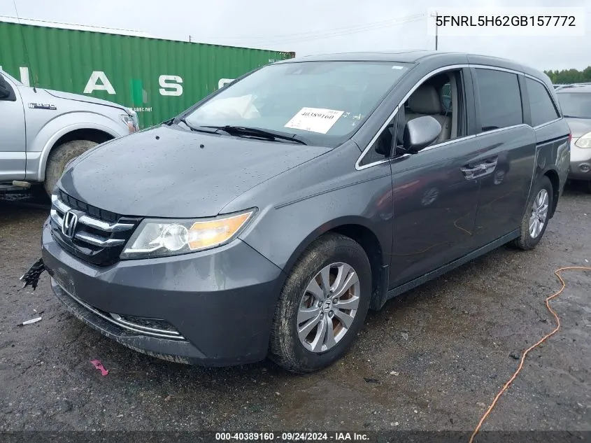 5FNRL5H62GB157772 2016 Honda Odyssey Exl