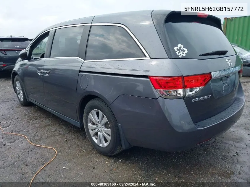 5FNRL5H62GB157772 2016 Honda Odyssey Exl