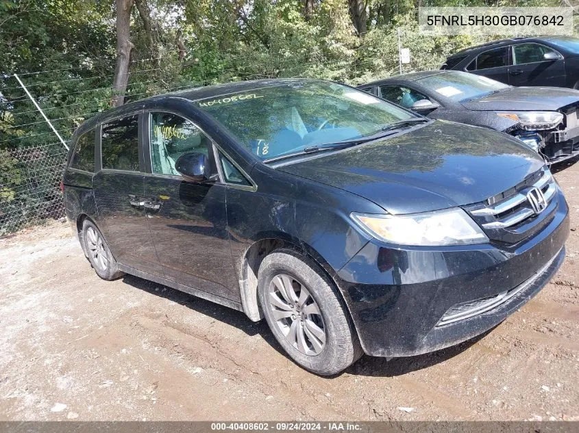 5FNRL5H30GB076842 2016 Honda Odyssey Se