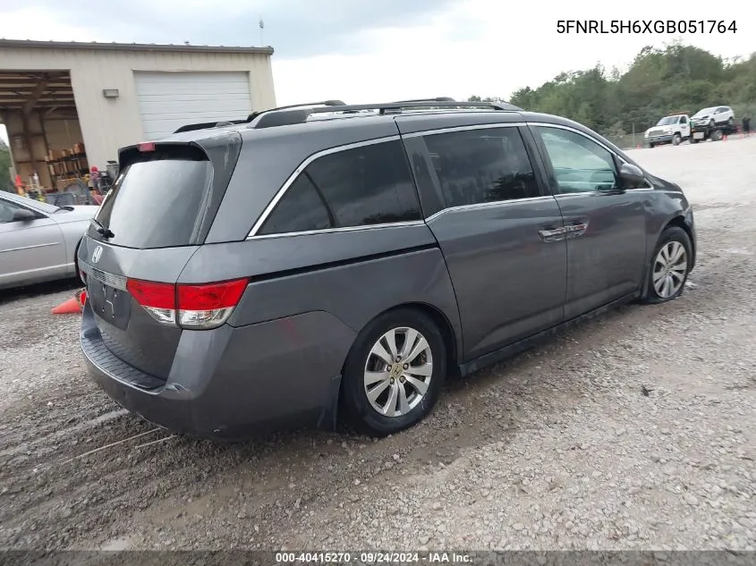 5FNRL5H6XGB051764 2016 Honda Odyssey Ex-L