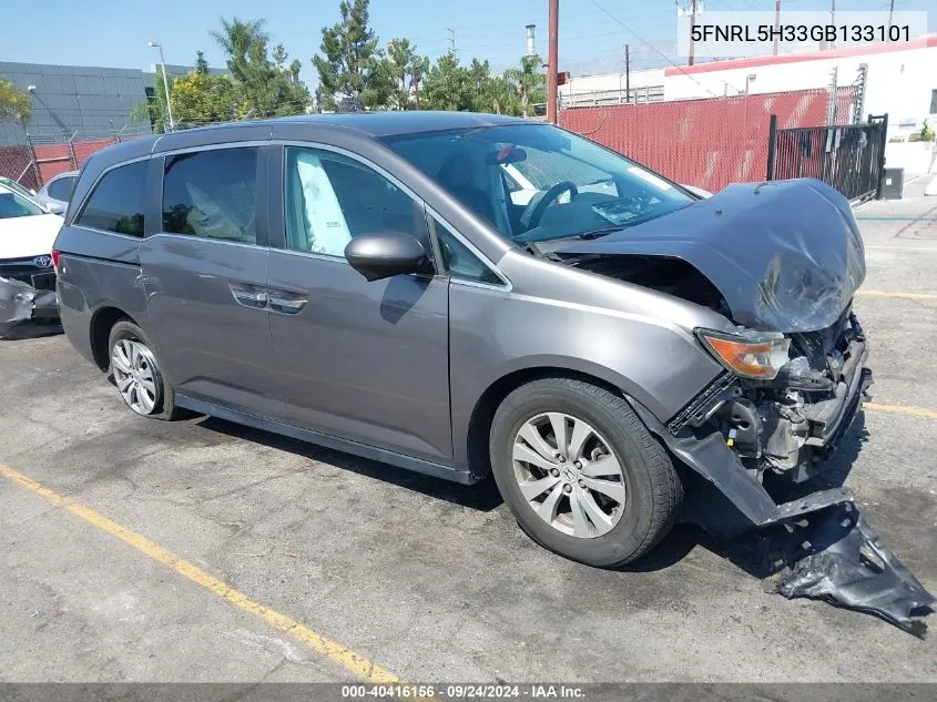 2016 Honda Odyssey Se VIN: 5FNRL5H33GB133101 Lot: 40416156