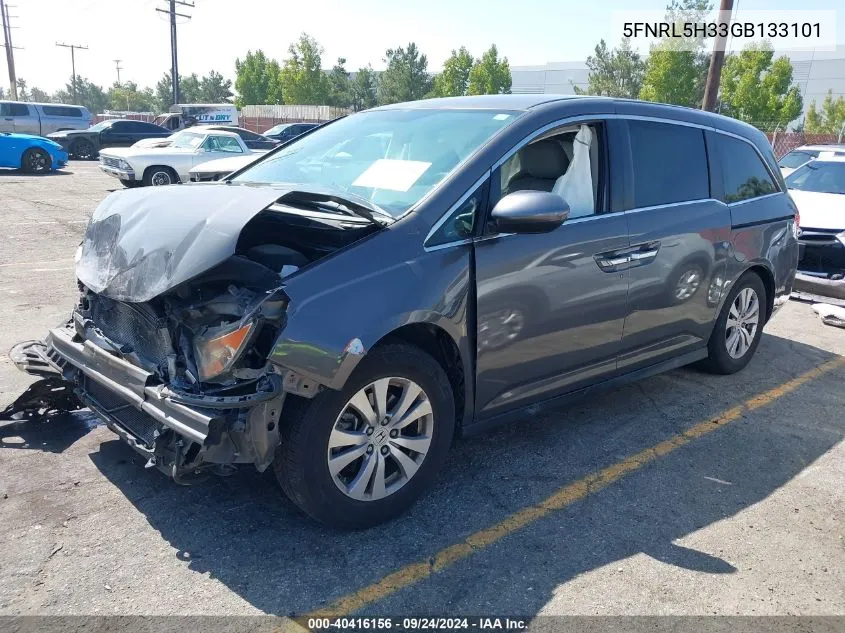 2016 Honda Odyssey Se VIN: 5FNRL5H33GB133101 Lot: 40416156