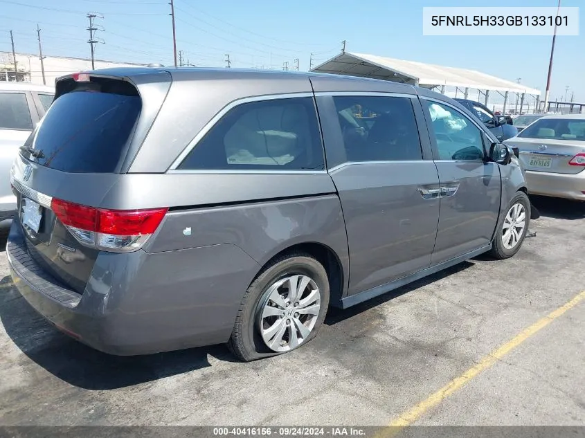 2016 Honda Odyssey Se VIN: 5FNRL5H33GB133101 Lot: 40416156