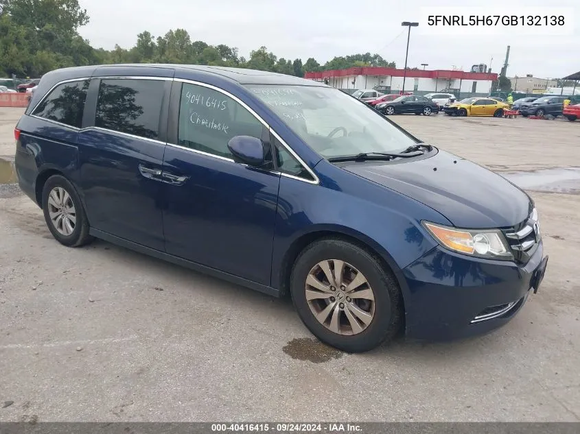 2016 Honda Odyssey Ex-L VIN: 5FNRL5H67GB132138 Lot: 40416415