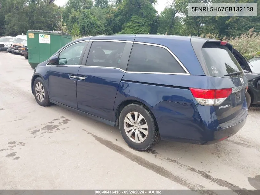 5FNRL5H67GB132138 2016 Honda Odyssey Ex-L