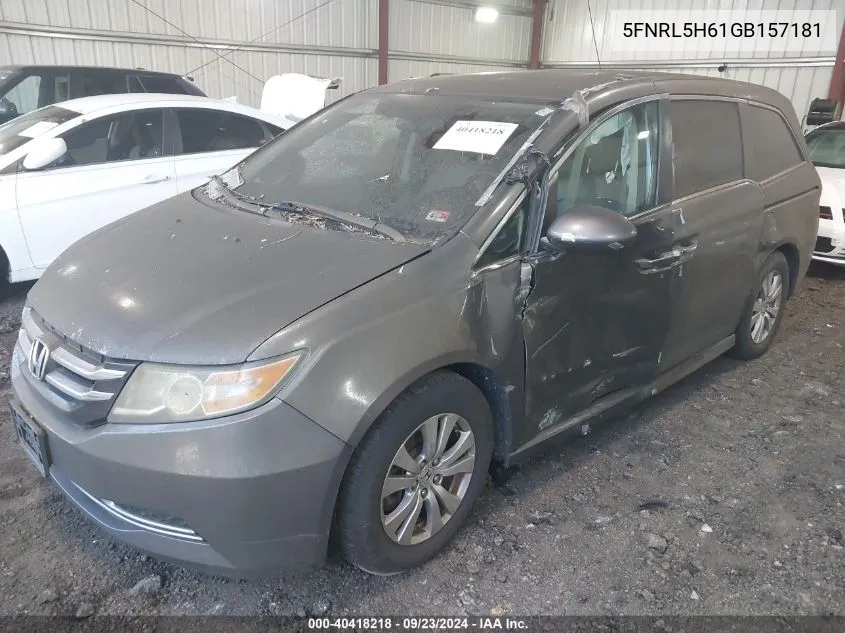 5FNRL5H61GB157181 2016 Honda Odyssey Ex-L