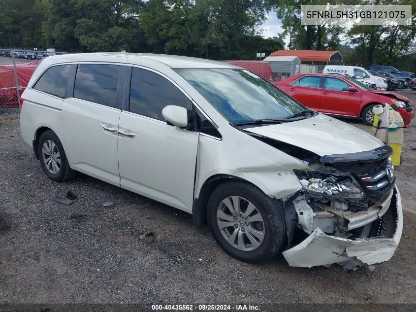 2016 Honda Odyssey Se VIN: 5FNRL5H31GB121075 Lot: 40435562