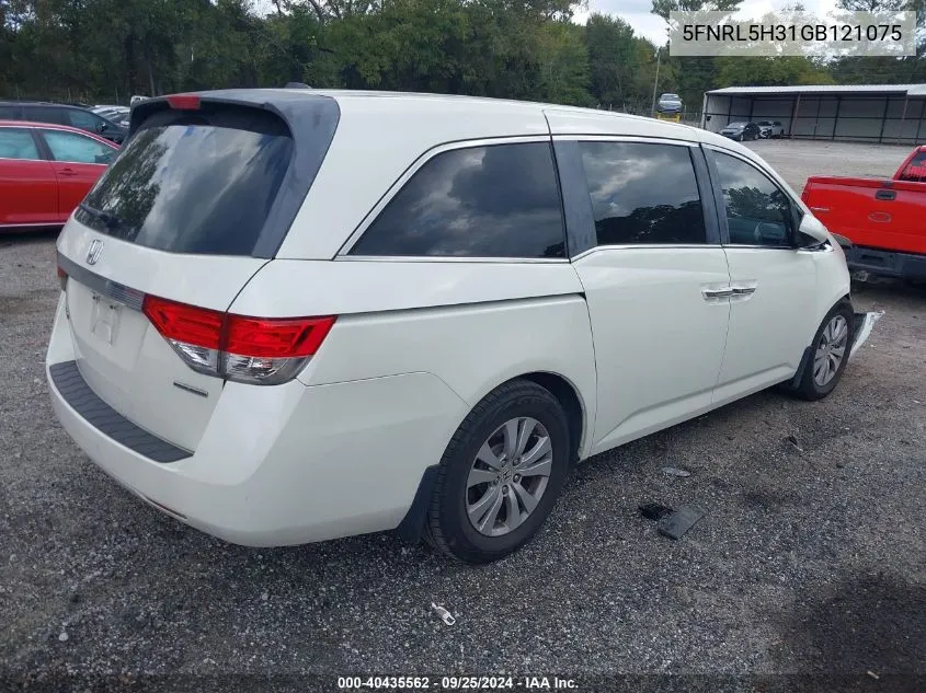 2016 Honda Odyssey Se VIN: 5FNRL5H31GB121075 Lot: 40435562