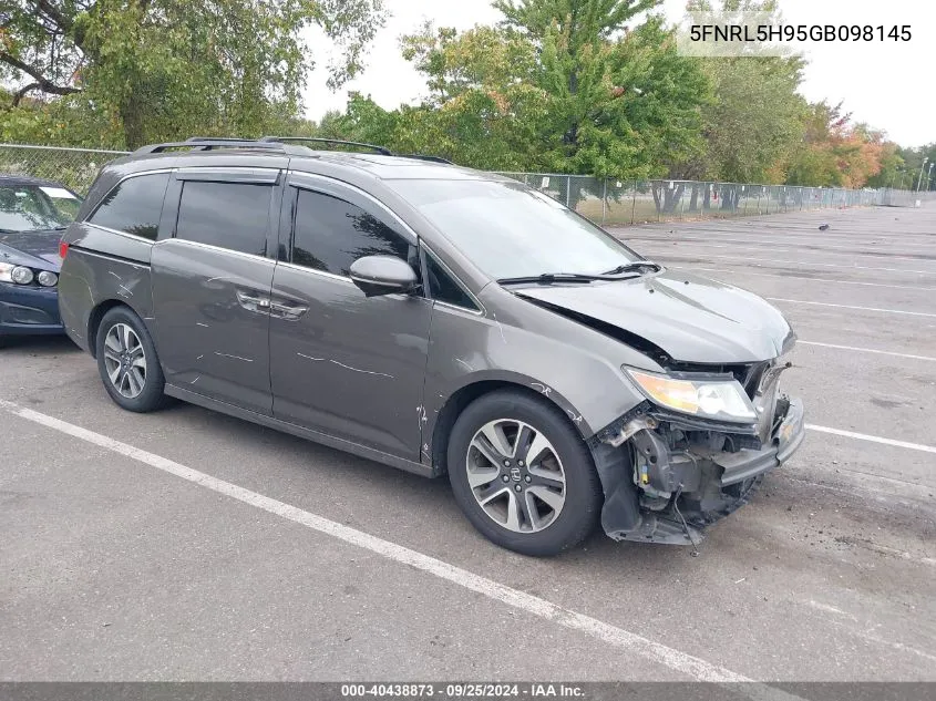 2016 Honda Odyssey Touring/Touring Elite VIN: 5FNRL5H95GB098145 Lot: 40438873