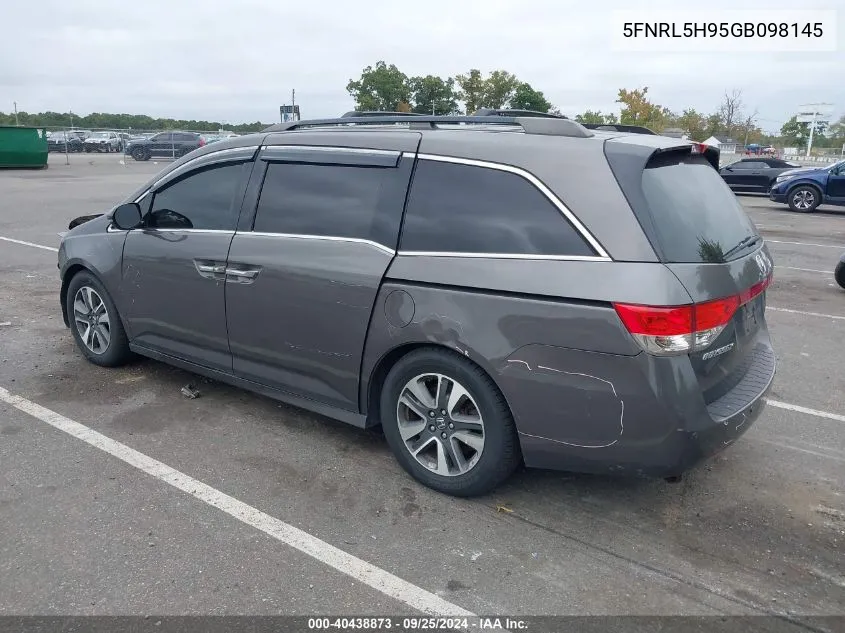 2016 Honda Odyssey Touring/Touring Elite VIN: 5FNRL5H95GB098145 Lot: 40438873