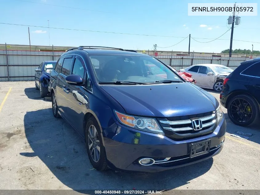 2016 Honda Odyssey Touring/Touring Elite VIN: 5FNRL5H90GB105972 Lot: 40450948