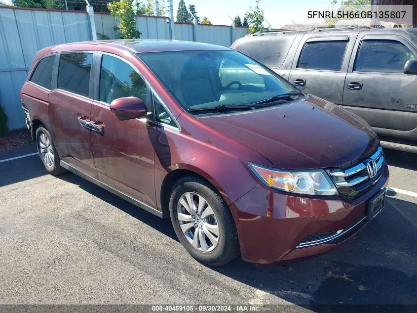 2016 Honda Odyssey Ex-L VIN: 5FNRL5H66GB135807 Lot: 40459105