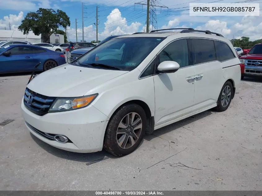 2016 Honda Odyssey Touring/Touring Elite VIN: 5FNRL5H92GB085787 Lot: 40498780