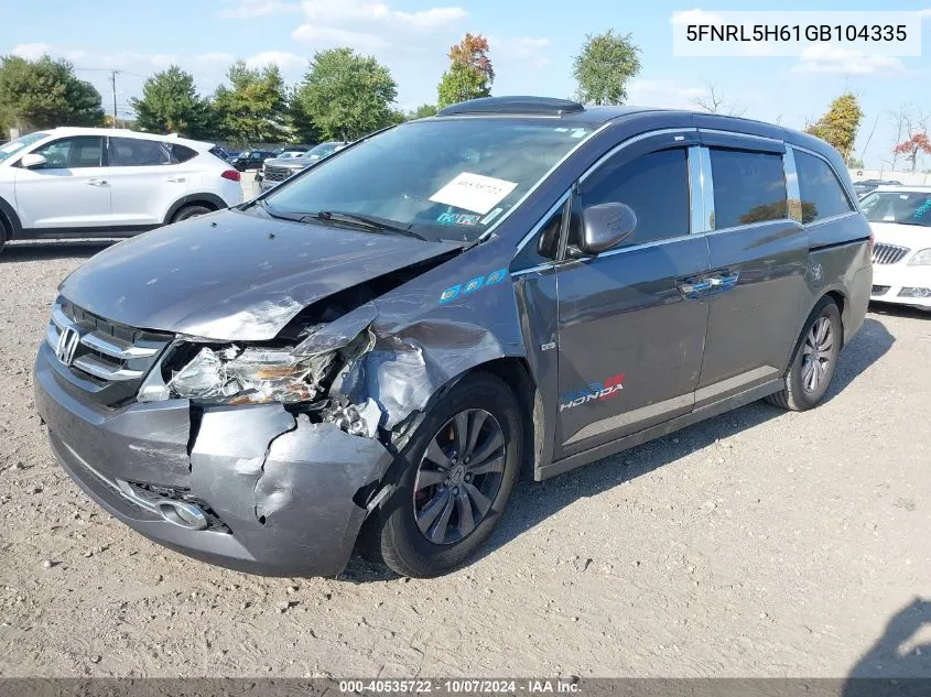 2016 Honda Odyssey Ex-L VIN: 5FNRL5H61GB104335 Lot: 40535722