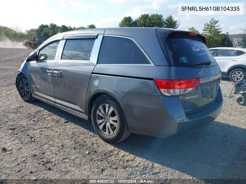 2016 Honda Odyssey Ex-L VIN: 5FNRL5H61GB104335 Lot: 40535722