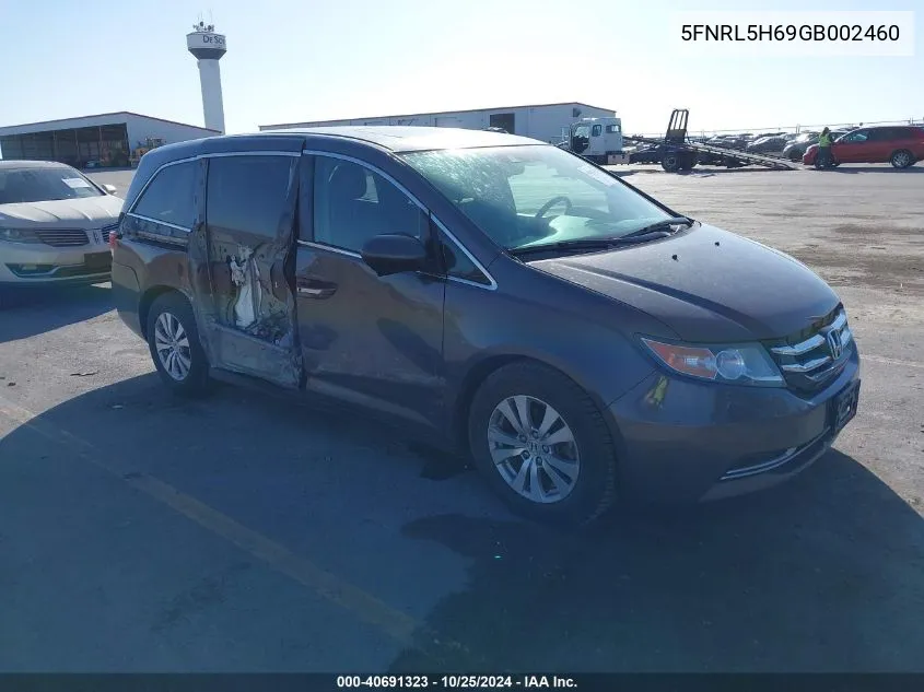 2016 Honda Odyssey Ex-L VIN: 5FNRL5H69GB002460 Lot: 40691323