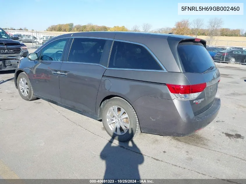 2016 Honda Odyssey Ex-L VIN: 5FNRL5H69GB002460 Lot: 40691323