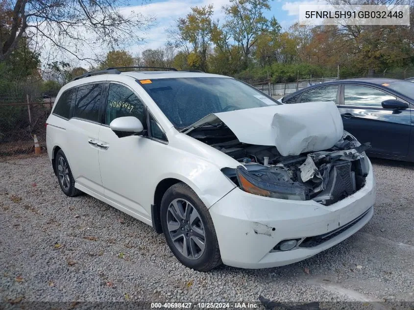 2016 Honda Odyssey Touring/Touring Elite VIN: 5FNRL5H91GB032448 Lot: 40698427