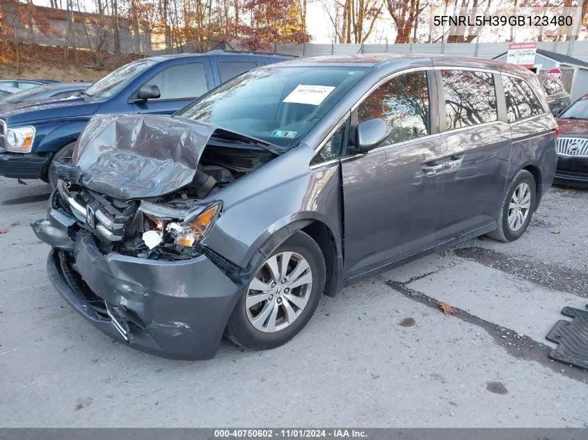 2016 Honda Odyssey Se VIN: 5FNRL5H39GB123480 Lot: 40750602